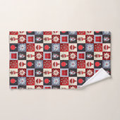 Oude kerstquilt met fashioned bad handdoek (Handdoek)