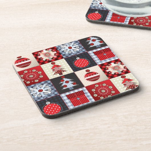 Oude kerstquilt met fashioned bier onderzetter (Linkerzijde)