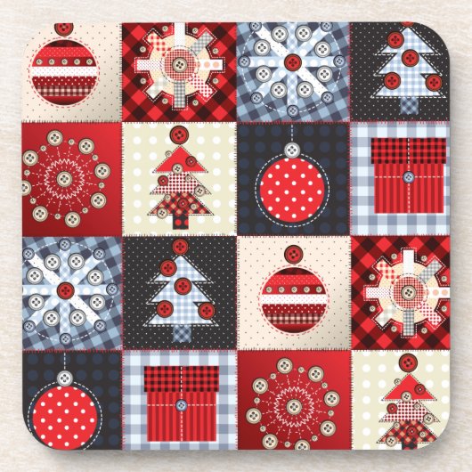 Oude kerstquilt met fashioned bier onderzetter (Voorkant)