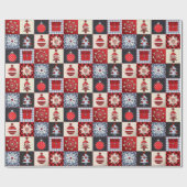 Oude kerstquilt met fashioned cadeaupapier (Vlak)