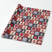 Oude kerstquilt met fashioned cadeaupapier (Uitgerold)