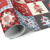 Oude kerstquilt met fashioned cadeaupapier (Rol Hoek)