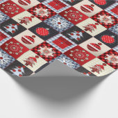 Oude kerstquilt met fashioned cadeaupapier (Hoek)