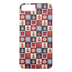 Oude kerstquilt met fashioned 	iPhone 8/7 plus hoesje