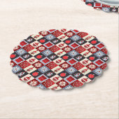 Oude kerstquilt met fashioned kartonnen onderzetters (Gekanteld)