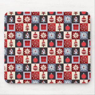 Oude kerstquilt met fashioned muismat