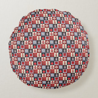 Oude kerstquilt met fashioned rond kussen