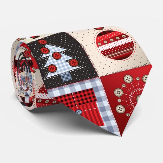 Oude kerstquilt met fashioned stropdas (Opgerold)