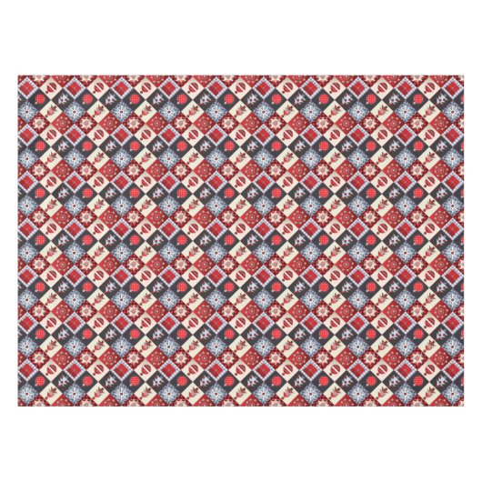 Oude kerstquilt met fashioned tafelkleed (Voorkant (Horizontaal))