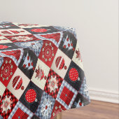 Oude kerstquilt met fashioned tafelkleed (Voorbeeld)