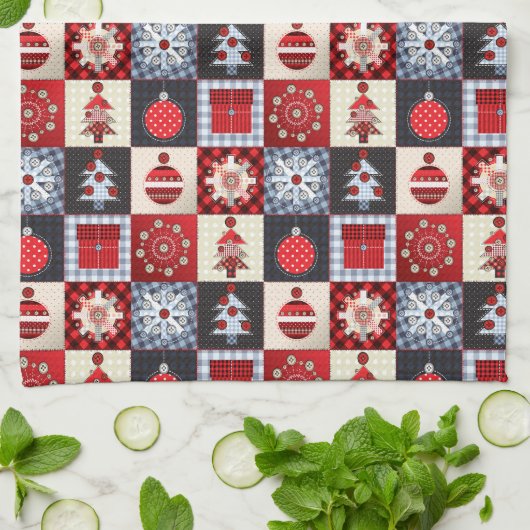 Oude kerstquilt met fashioned theedoek (Gevouwen)