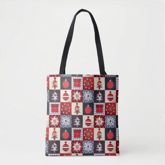Oude kerstquilt met fashioned tote bag (Voorkant)