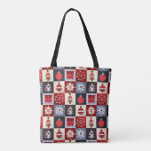Oude kerstquilt met fashioned tote bag (Achterkant)