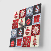 Oude kerstquilt met fashioned vierkante klok (Hoek)