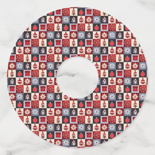 Oude kerstquilt met fashioned wijnglaslabel (Achterkant)