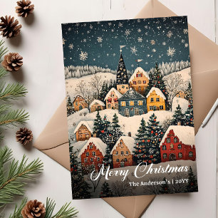 Oude Kerstscène Kerstdag Kaart Download
