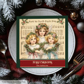 Oude Kerstservetten Engel Tafelaccent Set Servet
