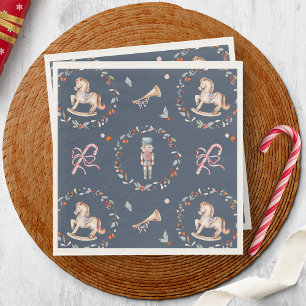 Oude kerstserviet met soldaat servet