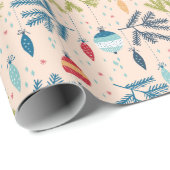 Oude kerstsieraden met fashioned kerstversieringen cadeaupapier (Rol Hoek)