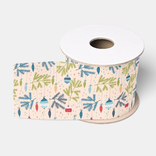 Oude kerstsieraden met fashioned kerstversieringen grosgrain lint (Spoel)