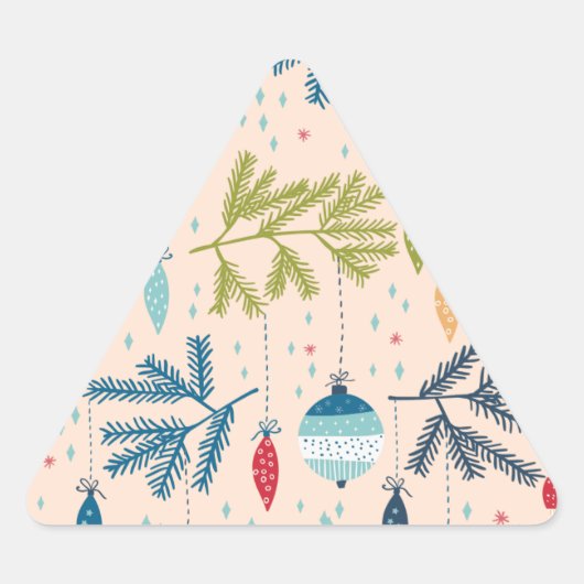 Oude kerstsieraden met fashioned kerstversieringen sticker (Voorkant)