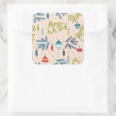 Oude kerstsieraden met fashioned kerstversieringen vierkante sticker (Tas)