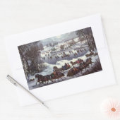 Oude Kerstsleeën, Central Park in de Winter Rechthoekige Sticker (Envelop)