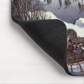 Oude Kerstslitten, Central Park in de Winter Muismat (Hoek)