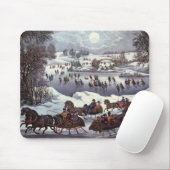 Oude Kerstslitten, Central Park in de Winter Muismat (Met muis)