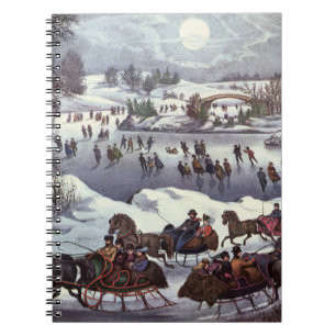 Oude Kerstslitten, Central Park in de Winter Notitieboek
