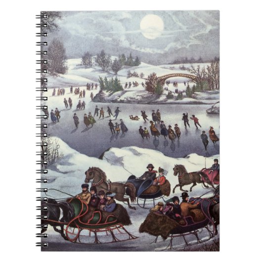 Oude Kerstslitten, Central Park in de Winter Notitieboek (Voorkant)
