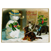 Oude kerstsneeuwpoppen Holiday Groot Cadeauzakje (Voorkant)