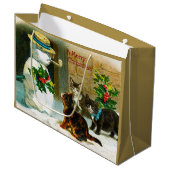 Oude kerstsneeuwpoppen Holiday Groot Cadeauzakje (Voorkant Gekanteld)