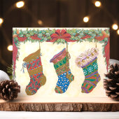 Oude Kerstsokken Feestdagenkaart