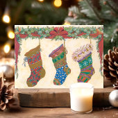 Oude Kerstsokken Feestdagenkaart