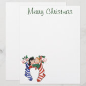 Oude kerstsokken met schattige kinderen (Voorkant / Achterkant)