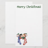 Oude kerstsokken met schattige kinderen briefpapier (Voorkant / Achterkant)