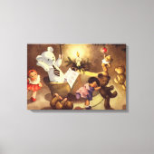 Oude Kerstspullen, Dansende Poppen, Teddyberen Canvas Afdruk (Voorkant)
