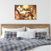 Oude Kerstspullen, Dansende Poppen, Teddyberen Canvas Afdruk (Insitu (Slaapkamer))