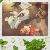 Oude Kerstspullen, Dansende Poppen, Teddyberen Theedoek (Gevouwen)