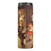 Oude kerstspullen, dansende poppen, teddyberen thermosbeker (Achterkant)