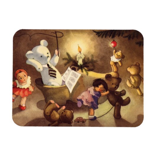 Oude Kerstspullen, Dansende Poppen, Teddys Magneet (Horizontaal)
