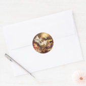 Oude Kerstspullen, Dansende Poppen, Teddys Ronde Sticker (Envelop)