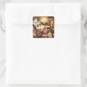 Oude Kerstspullen, Dansende Poppen, Teddys Vierkante Sticker (Tas)