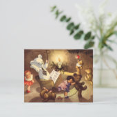 Oude kerstspullen en teddyberen uitnodiging (Staand voorkant)