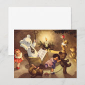 Oude kerstspullen en teddyberen uitnodiging (Voorkant / Achterkant)