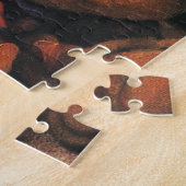 Oude kerstspullen, pop en een teddybeer legpuzzel (Zijkant)