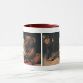 Oude kerstspullen, pop en teddybeer mok (Midden)