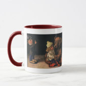 Oude kerstspullen, pop en teddybeer mok (Links)