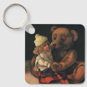 Oude kerstspullen, pop en teddybeer sleutelhanger (Voorkant)